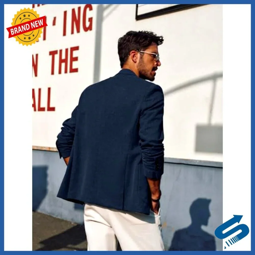 Slim Fit Lightweight Blazer Sport Coat One Button Casual Summer Jacket